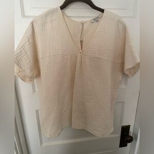 Madewell Cream Crepe Gauze Top